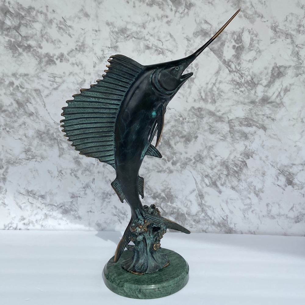 SPI Gallery Tail Walker Sailfish Brass & Marble
